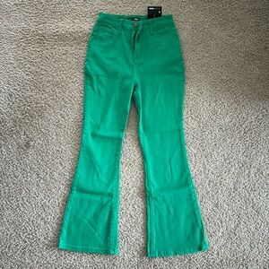 Fashion Nova | Green Flare Jeans